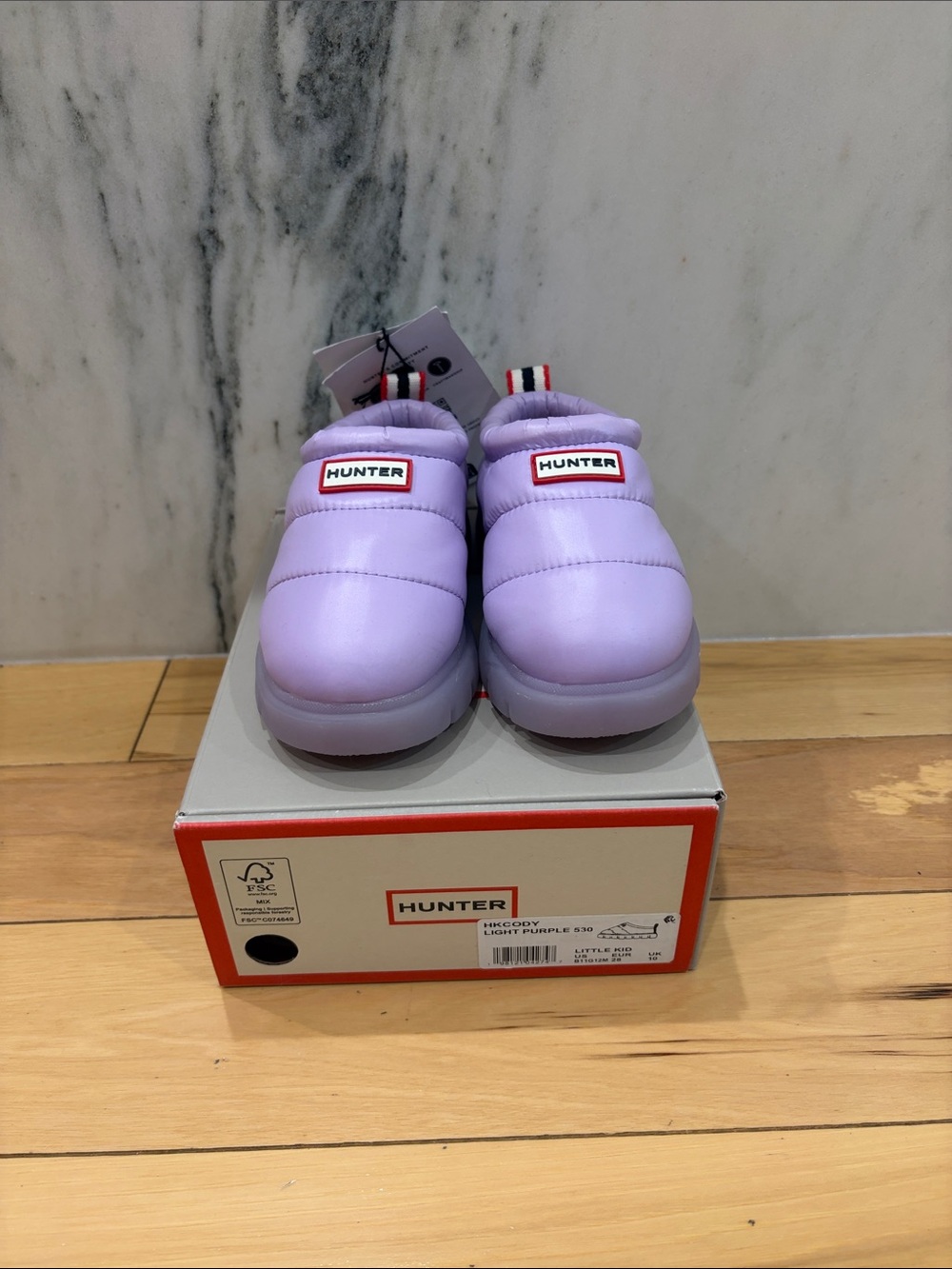 Hunter Kids Light Purple Puffer Slip-On Clogs